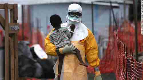 Ebola health worker in DR Congo (CNN)