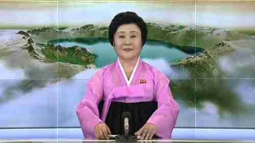 The giggling North Korean news reader Ri Chun-Hee announces the nuclear test