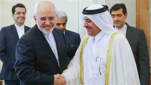 Iran's foreign minister Javad Zarif (L) meets with Qatar's ambassador in Tehran on Monday. Close relations between Iran and Qatar are at the center of the Gulf crisis (Tehran Times)