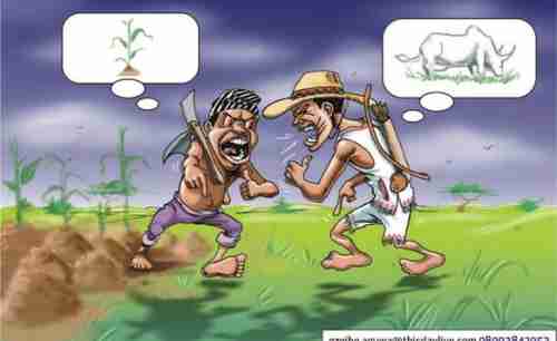 Cartoon: Farmer vs Herdsman in Nigeria (AllAfrica)