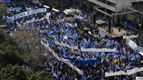 Hundreds of thousands of Greeks rallied in Athens on Sunday (Sky News)