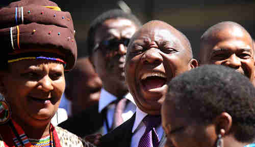 South Africa's president Cyril Ramaphosa after addressing parliament on Tuesday (Daily Maverick)