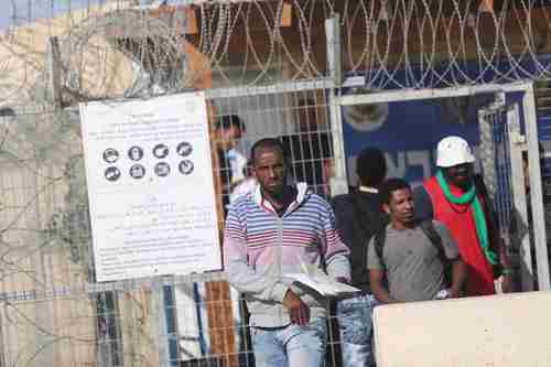 African migrants leaving prison on Sunday, after being freed by Israel's Supreme Court (Times of Israel)