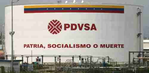 Oil tank labeled 'PDVSA - Homeland, Socialism or Death' (PanamPost)