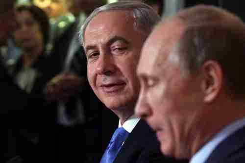 Benjamin Netanyahu and Vladimir Putin at a joint press conference in Sochi (AFP)