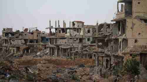 Area of Daraa after Syrian bombing (Sky News)