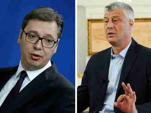 Serbia president Aleksandar Vucic and Kosovo president Hashim Thaci (Reuters)