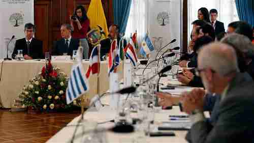 Latin American countries meeting in Quito on Tuesday (AFP)