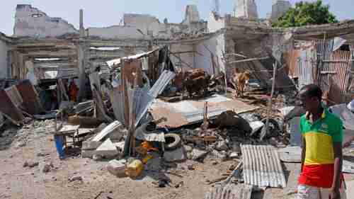 Site of Mogadishu bombing on Saturday (AP)